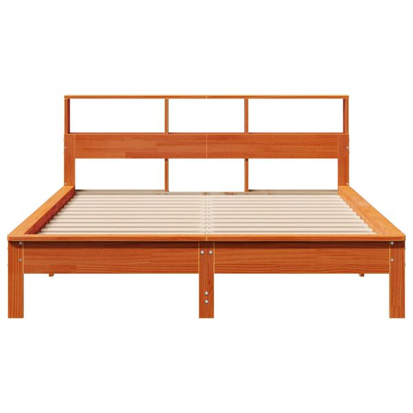 vidaXL Cadre de lit sans matelas cire marron 140x190cm bois pin massif