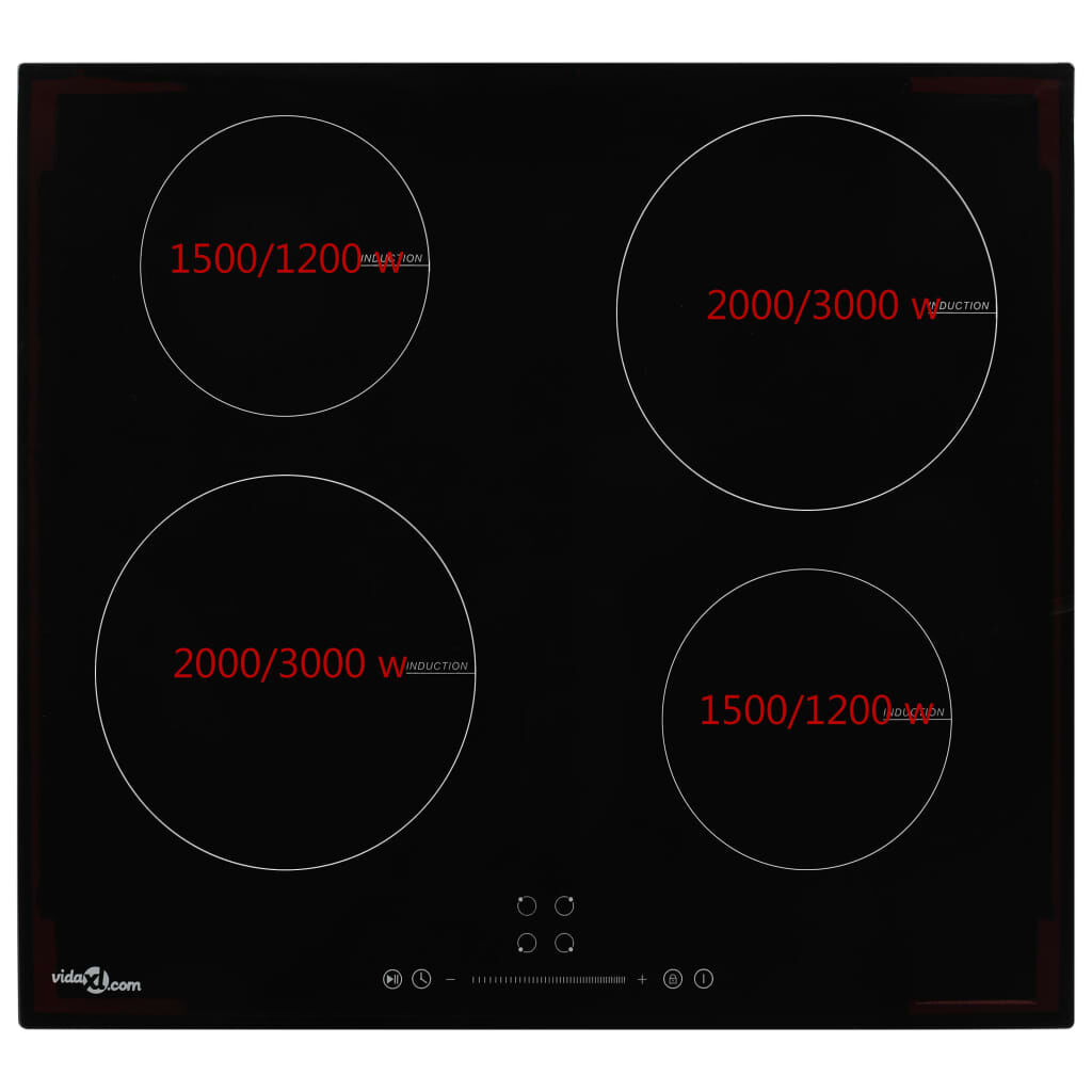 Plaque De Cuisson Vitrocéramique 4 Feux Encastrable Magicplux - 7200W - Zones Duales Et Ovales - Commande Tactile - 4