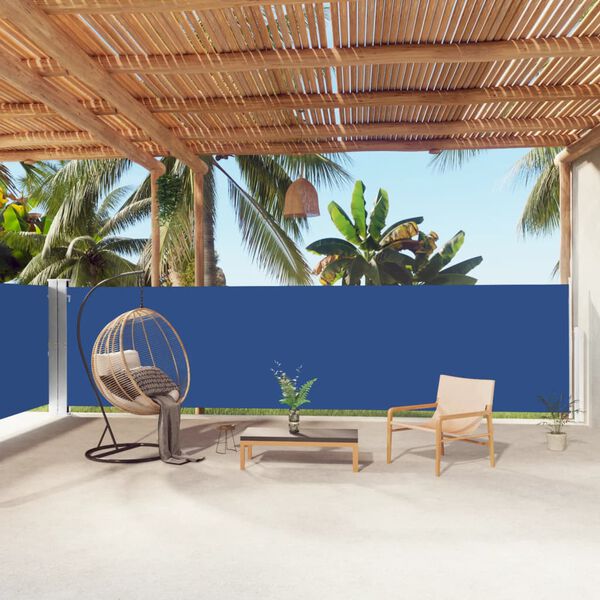 vidaXL Auvent lat&eacute;ral r&eacute;tractable Bleu 160x1000 cm