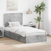 vidaXL Lit de Rangement Gris b&eacute;ton 100 x 200 cm Bois d'ing&eacute;nierie