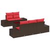 vidaXL Ensemble de canap&eacute; de jardin 6 pcs Marron polyrotin