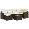 vidaXL Salon de jardin avec coussins 7 pcs marron r&eacute;sine tress&eacute;e