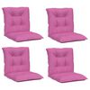 vidaXL Coussins de chaise de jardin &agrave; dossier bas lot de 4 rose