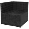 vidaXL Salon de jardin 5 pcs avec coussins r&eacute;sine tress&eacute;e noir
