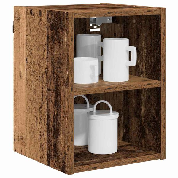 vidaXL Armoire suspendue avec stockage Bois ancien 30 x 29,5 x 40 cm