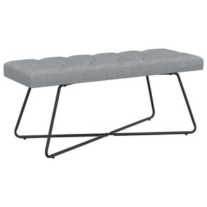 vidaXL Banc avec capitonnage bouton Gris clair 110 x 40 x 46 cm Tissu