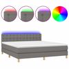 vidaXL Sommier &agrave; lattes de lit et matelas et LED Gris fonc&eacute; 180x200 cm