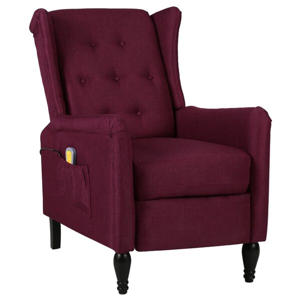 vidaXL Fauteuil de massage inclinable Violet Tissu