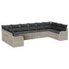 vidaXL Ensemble de canap&eacute; de jardin 10 pc Gris clair polyrotin