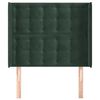 vidaXL T&ecirc;te de lit avec oreilles Vert fonc&eacute; 83x16x118/128 cm Velours