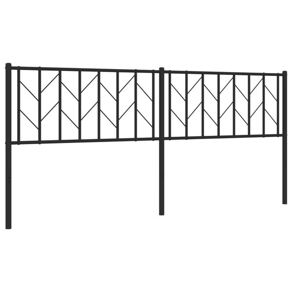 vidaXL T&ecirc;te de lit de remplacement m&eacute;tal noir 193 cm