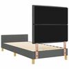 vidaXL Cadre de lit avec t&ecirc;te de lit Gris fonc&eacute; 80 x 200 cm tissu