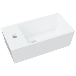 vidaXL Lavabo blanc 48x25x15 cm c&eacute;ramique
