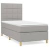 vidaXL Sommier &agrave; lattes de lit avec matelas Gris clair 100x200cm Tissu