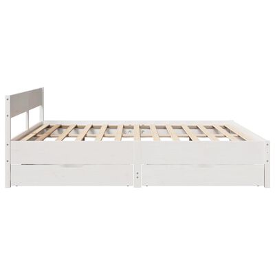 vidaXL Cadre de lit sans matelas blanc 200x200 cm bois massif de pin