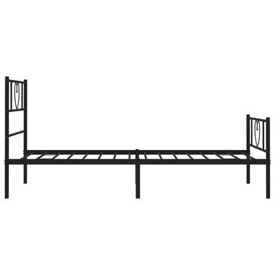 vidaXL Cadre de lit métal sans matelas avec pied de lit noir 100x190cm