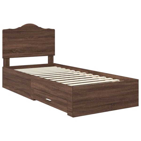 vidaXL Cadre de lit Ch&ecirc;ne brun 100 x 200 cm Bois d'ing&eacute;nierie