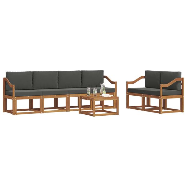 vidaXL Ensemble de canap&eacute;s d'ext&eacute;rieur 7 pcs Naturel et Anthracite