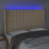 vidaXL T&ecirc;te de lit &agrave; LED Cr&egrave;me 147x16x118/128 cm Tissu