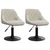 vidaXL Chaises pivotantes &agrave; manger lot de 2 Cr&egrave;me Velours