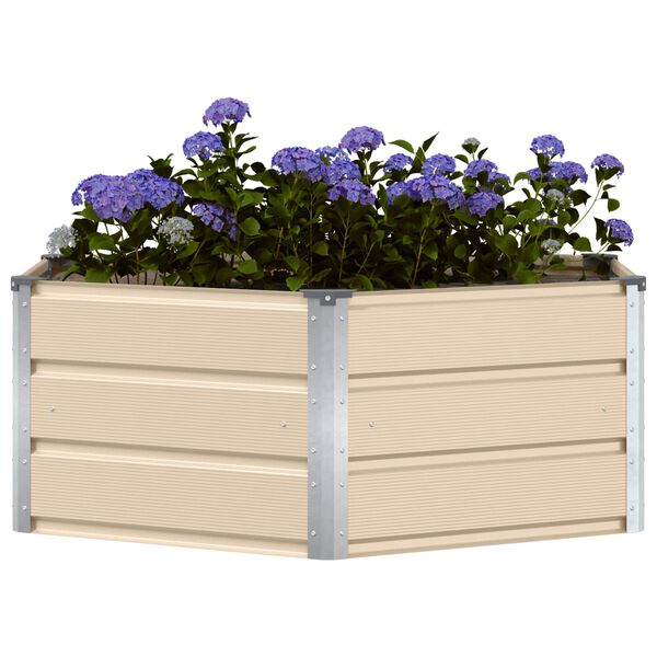 vidaXL Jardini&egrave;re Ivoire 129 x 129 x 45 cm Acier