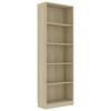 vidaXL Biblioth&egrave;que &agrave; 5 niveaux Ch&ecirc;ne sonoma Bois d&rsquo;ing&eacute;nierie
