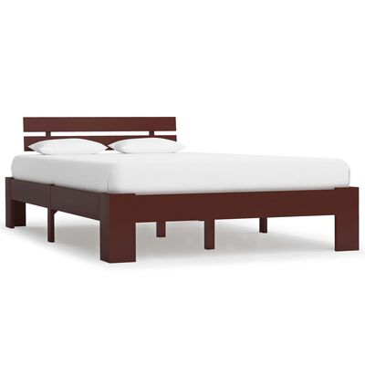 vidaXL Cadre de lit sans matelas marron foncé pin massif 120x200 cm