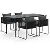 vidaXL Ensemble &agrave; manger de jardin 5 pcs Noir