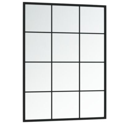 vidaXL Miroirs muraux 3 pcs noir 80x60 cm métal