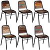 vidaXL Chaises &agrave; manger lot de 6 bois de r&eacute;cup&eacute;ration solide