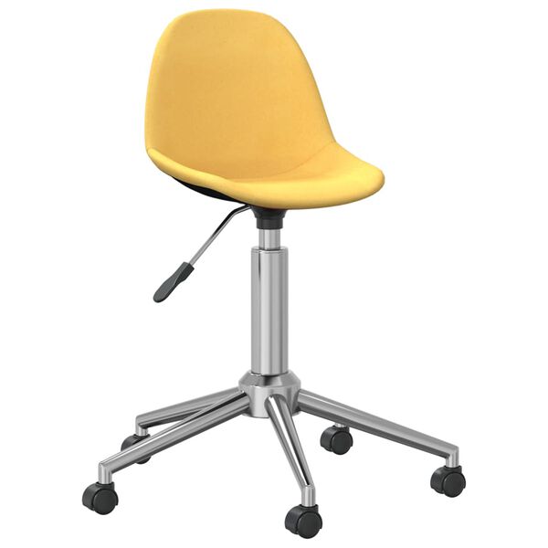 vidaXL Chaise pivotante de bureau Jaune moutarde Tissu