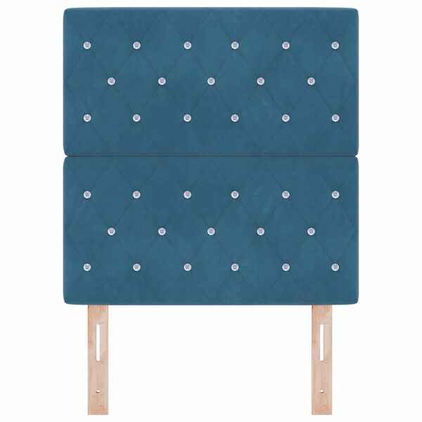 vidaXL T&ecirc;te de lit avec t&ecirc;te de lit Bleu fonc&eacute; 80 cm Cuir synth&eacute;tique