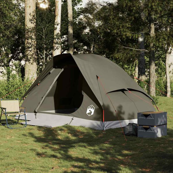 vidaXL Tente de camping &agrave; d&ocirc;me 4 personnes marron imperm&eacute;able