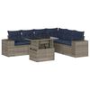 vidaXL Ensemble de canap&eacute; de jardin 7 pcs avec coussins gris r&eacute;sine tress&eacute;e