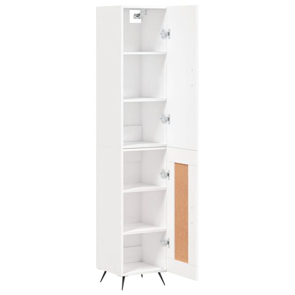 vidaXL Buffet haut Blanc 34,5x34x180 cm Bois d'ing&eacute;nierie
