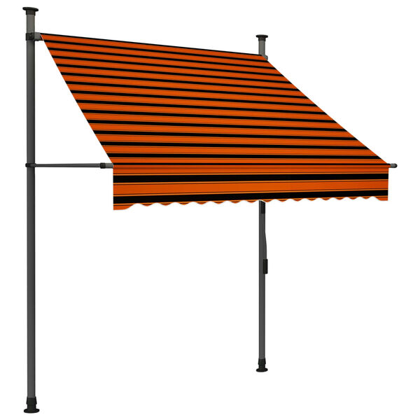 vidaXL Auvent manuel r&eacute;tractable avec LED 150 cm Orange et marron