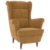 vidaXL Fauteuil &agrave; oreilles avec tabouret marron velours