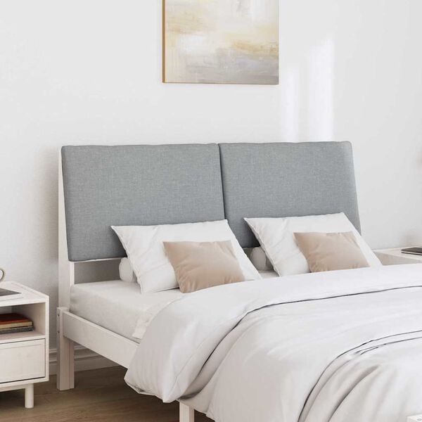 vidaXL T&ecirc;te de lit capitonn&eacute;e Gris clair 140 cm Pin massif