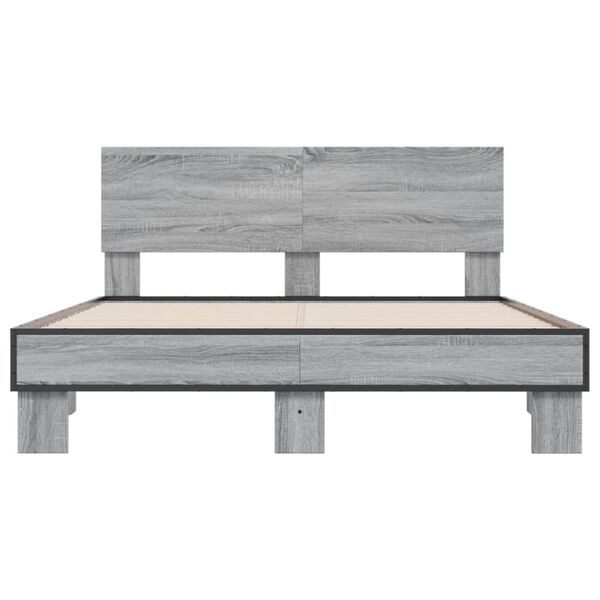 vidaXL Cadre de lit sans matelas sonoma gris 120x190 cm