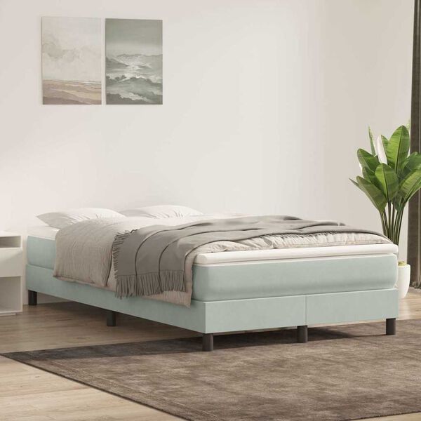 vidaXL Sommier &agrave; lattes de lit sans matelas gris clair 120x210 cm