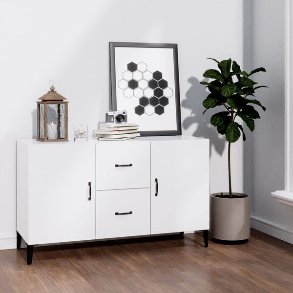 vidaXL Buffet blanc brillant 100x36x60 cm bois d'ing&eacute;nierie