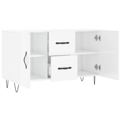 vidaXL Buffet blanc brillant 100x36x60 cm bois d'ingénierie