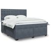 vidaXL Sommier &agrave; lattes de lit et matelas Gris fonc&eacute; 180x200cm Velours