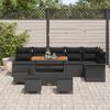 vidaXL Ensemble de canap&eacute; de jardin avec coussin 10 pcs Noir polyrotin