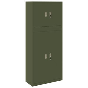 vidaXL Armoire de rangement 2 pc Vert olive 90 x 40 x 210 cm Acier