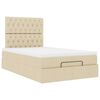 vidaXL Cadre de lit ottoman avec matelas cr&egrave;me 120x200cm tissu