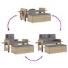 vidaXL Banc inclinable de jardin avec coussins beige r&eacute;sine tress&eacute;e