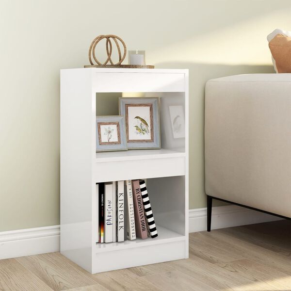 vidaXL Biblioth&egrave;que/S&eacute;parateur de pi&egrave;ce Blanc brillant 40x30x72 cm