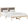 vidaXL Cadre de lit avec t&ecirc;te de lit Taupe 140 x 200 cm Pin massif