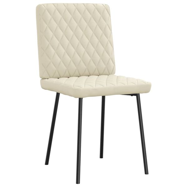vidaXL Chaises &agrave; manger lot de 4 cr&egrave;me similicuir